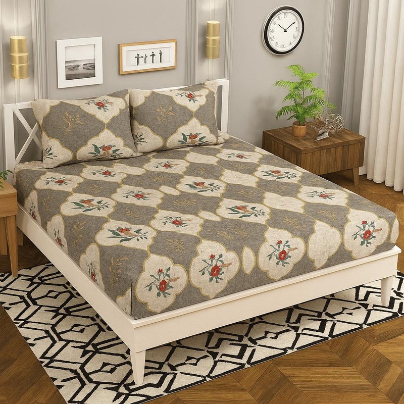 طقم ملاية سرير سوبر كينغ من تومي 229×254 سم مع غطائي وسادة – لينين ناعم بطبعة زهور